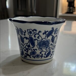 Blue and White Floral Ceramic Vase
